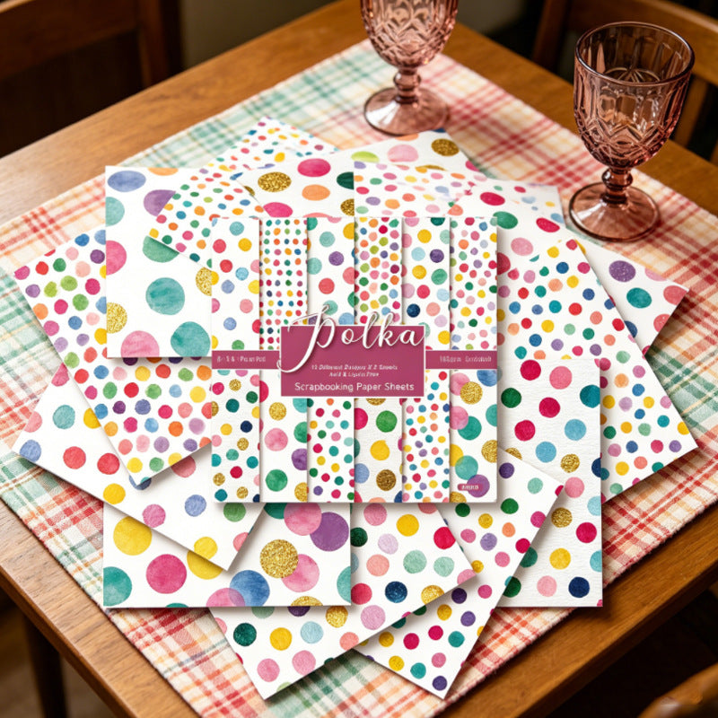 Polka Background Paper R2610 -24Pcs each pack