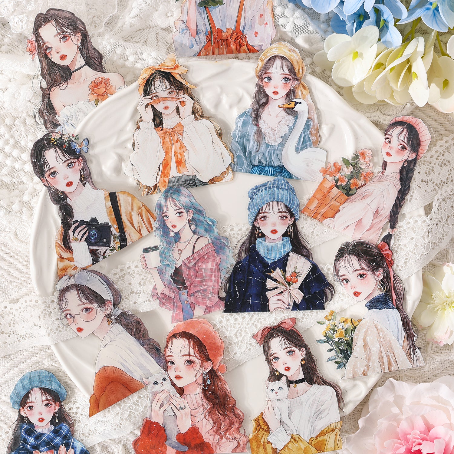 0802 Girls PET Sticker -15Pcs each pack