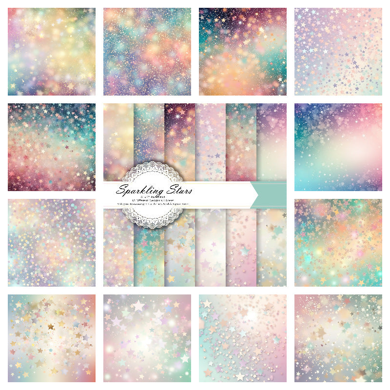 260227 Sparkling Stars background paper -12Pcs each pack