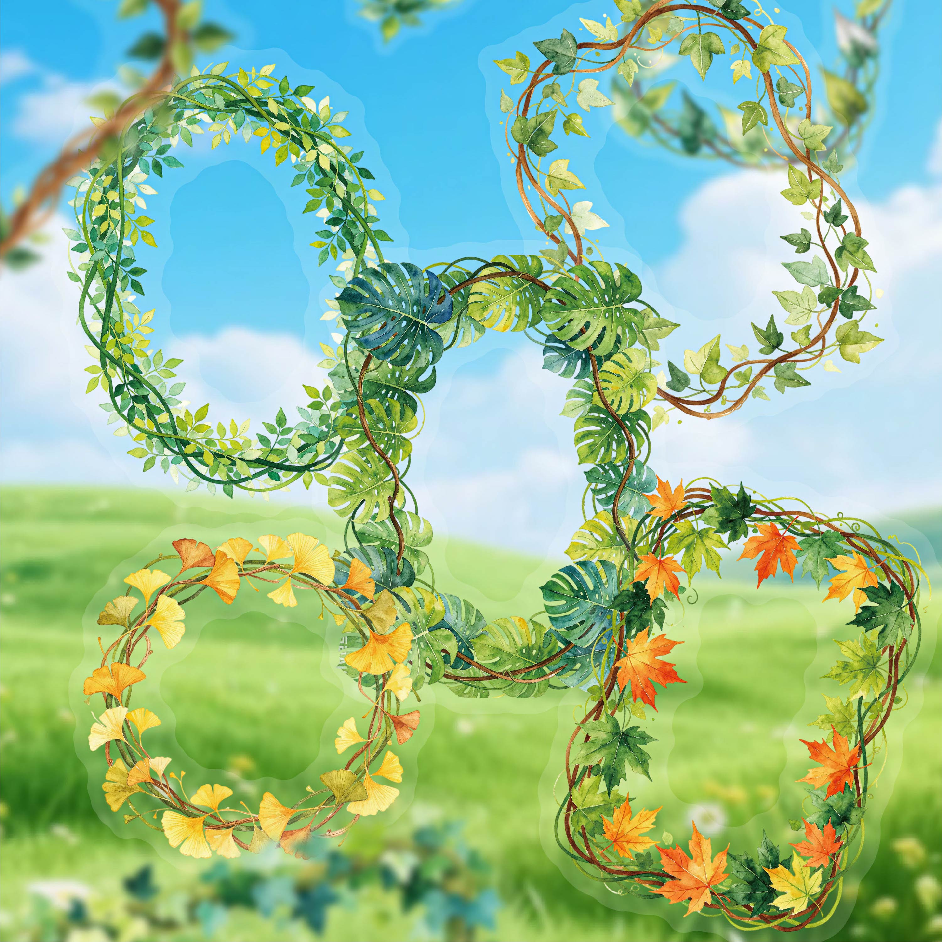 Vine Frame PET Stickers -20Pcs each pack