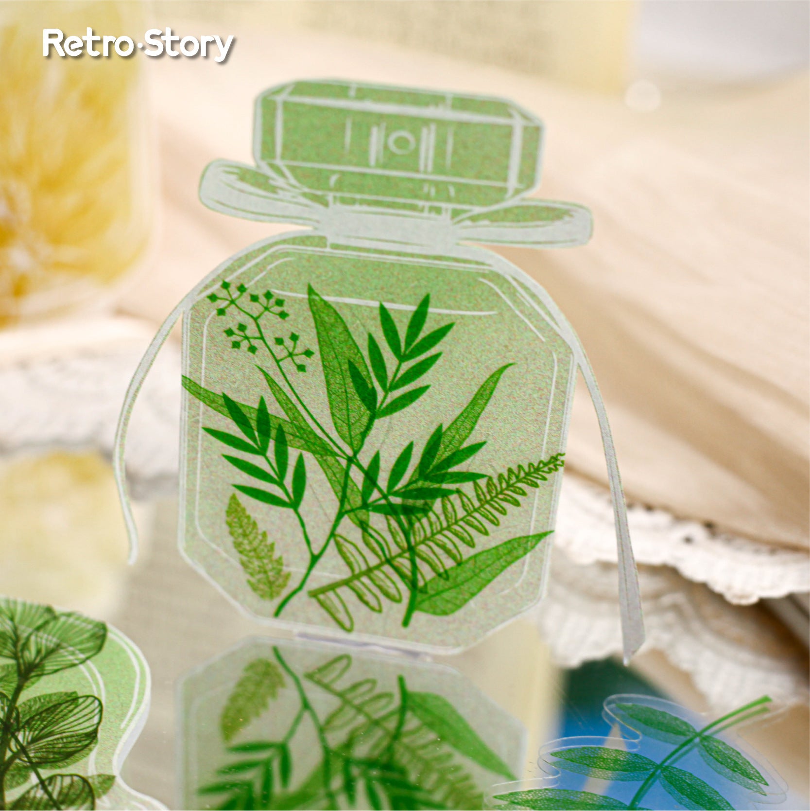 0515 Leaf Vein PET Sticker -20Pcs each pack