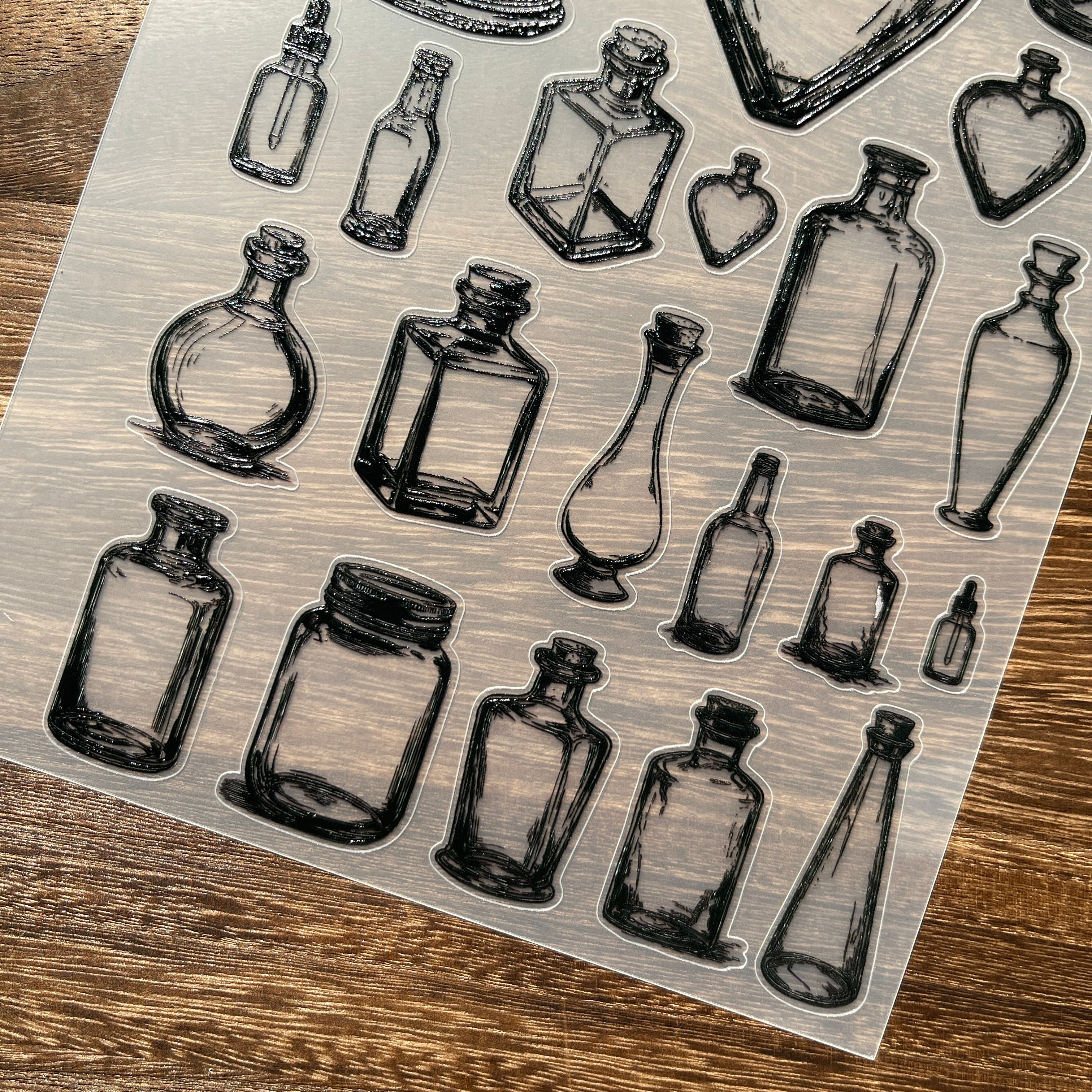 3D Bottle collection PET Stickers 1pcs