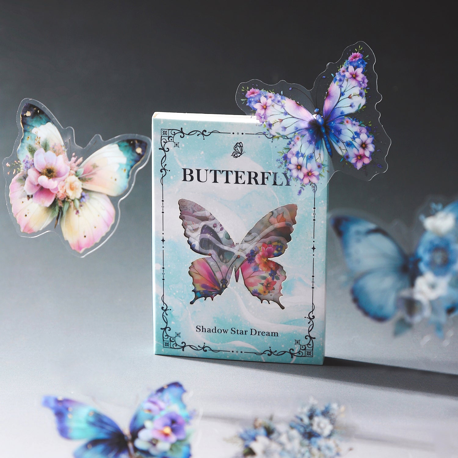 Butterfly Shadow Star Dream PET Boxed Sticker -50Pcs each pack