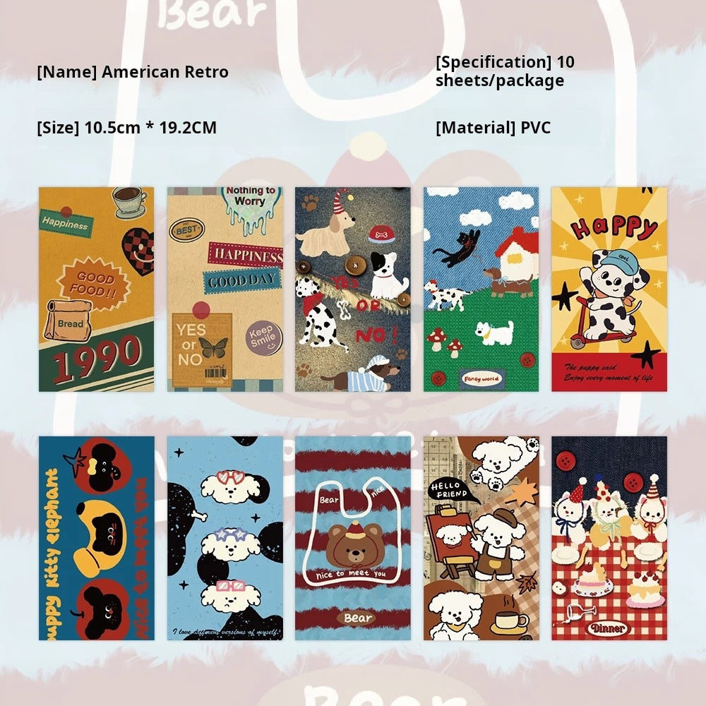 0423 American Retro Sticker -10Pcs each pack
