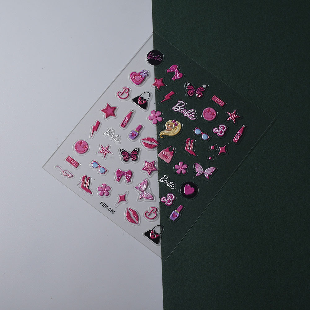 M318- Girl Accessories Embossed Mini sticker 1 Pcs