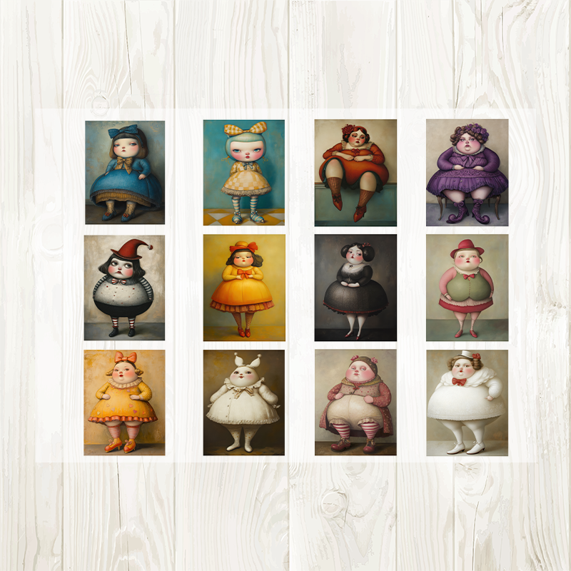 A4 The Chubby Girl matte PET pre-cut large sticker 1 pack 2 sheets