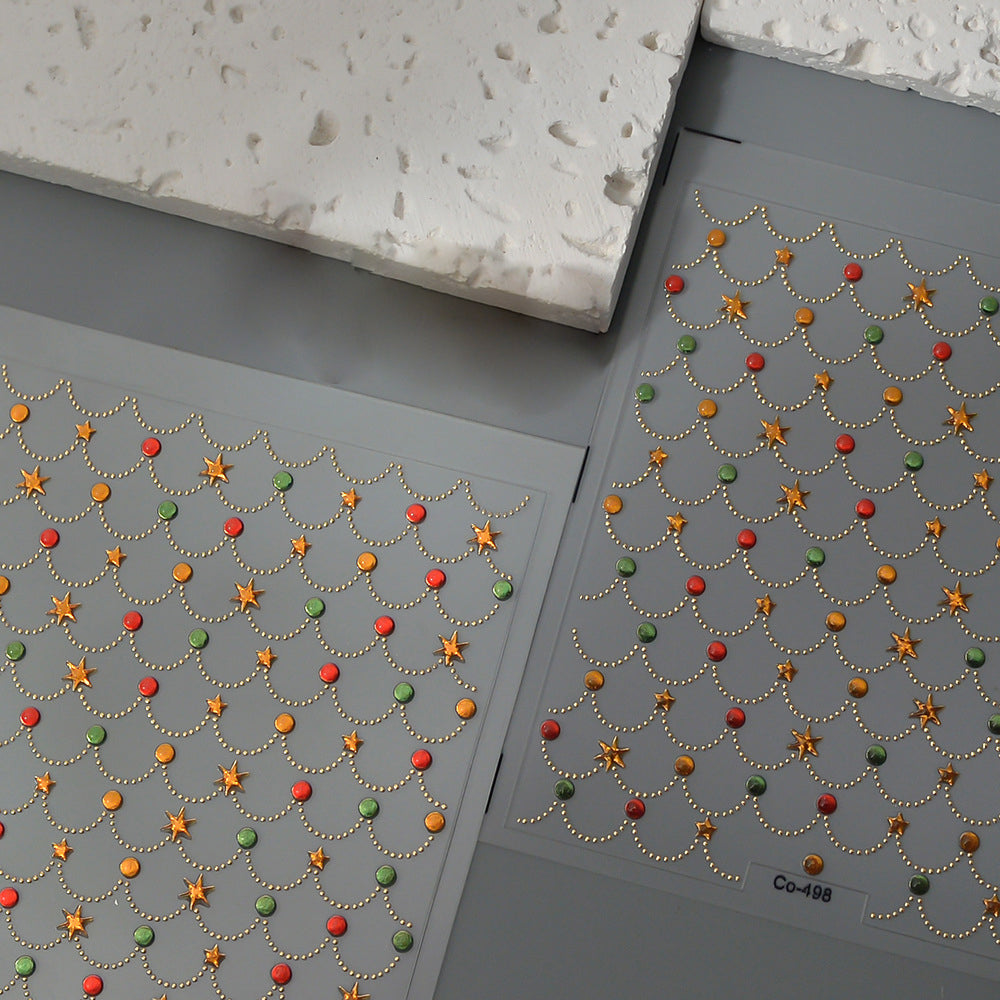 1025 M249- Wavy lines Embossed Mini sticker 1 Pcs