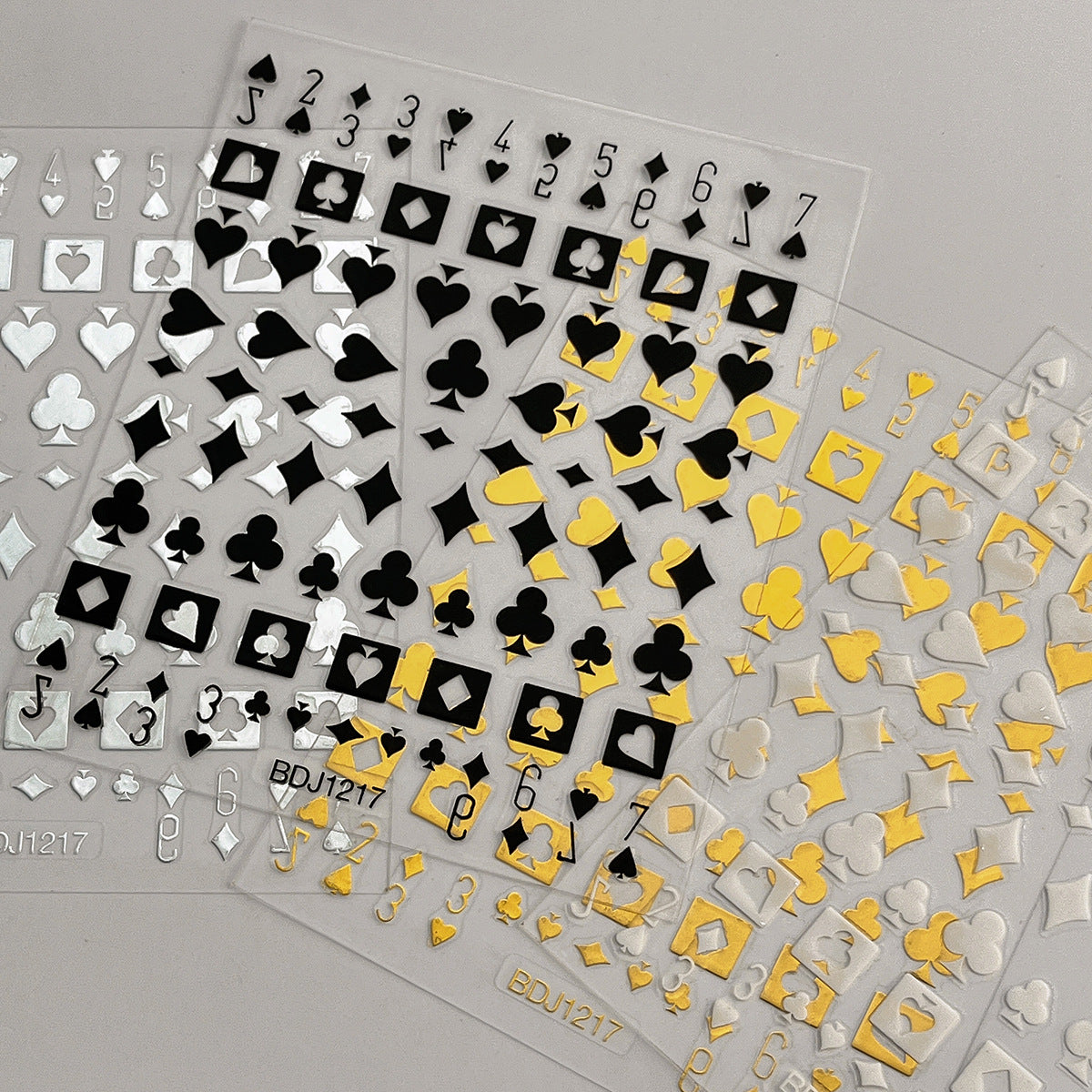 M277- Poker Embossed Mini sticker 1 Pcs