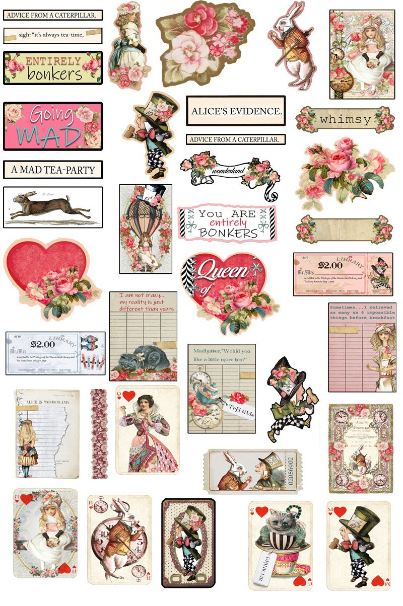 1031 Alice's Tea Party sticker -37Pcs each pack