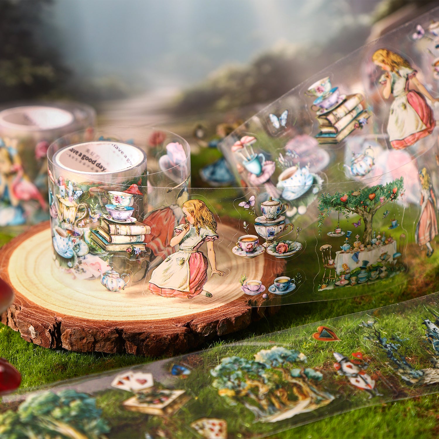 0708 Alice in Wonderland PET tape *pre-cut -5cm*2M