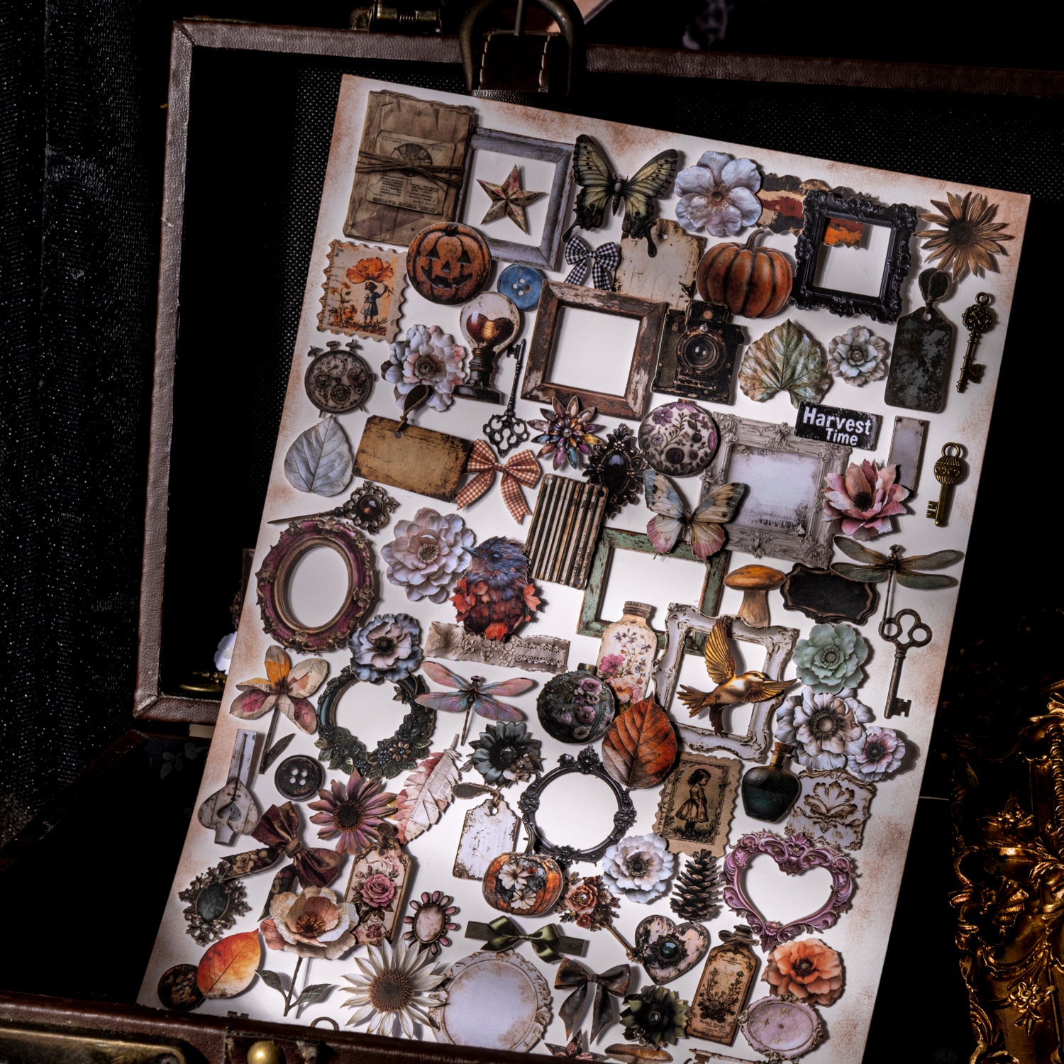 0610 Old things annals cardstock sticker -100Pcs each pack