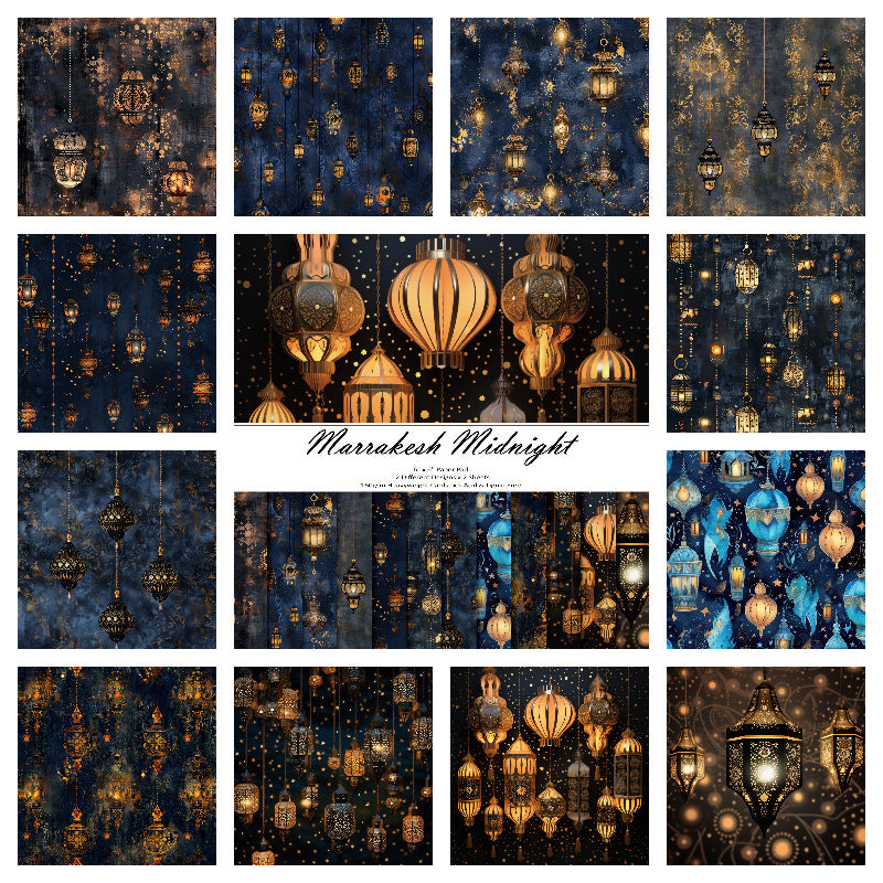 0412 Marrakesh midnight background paper -24Pcs each pack