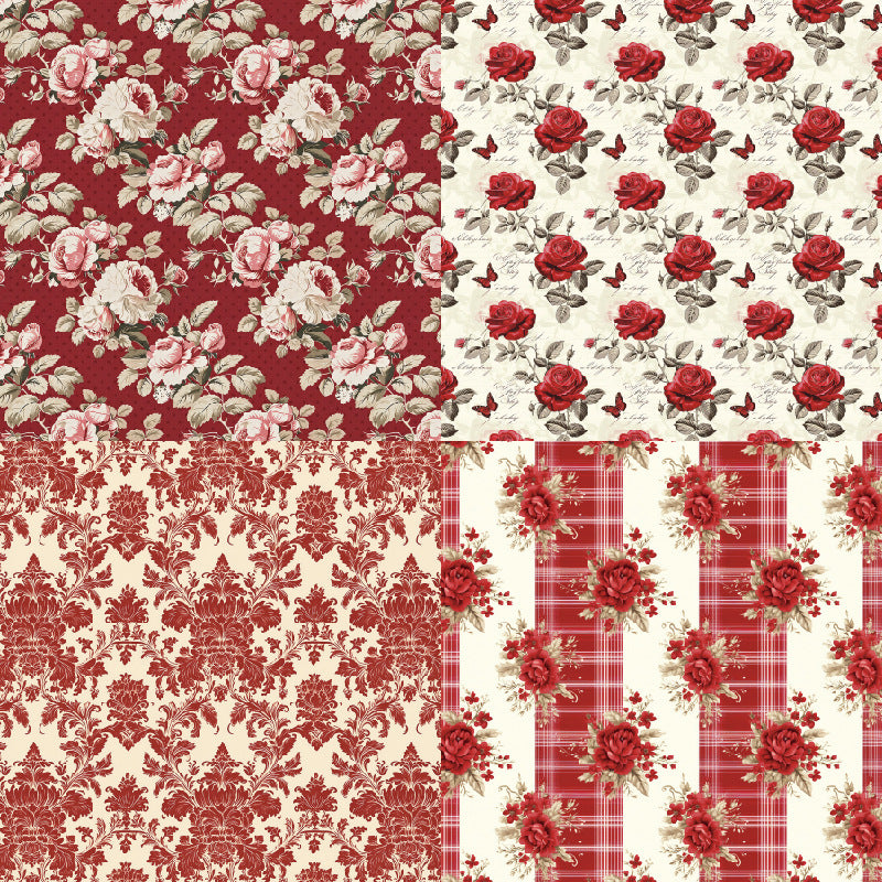 Crimson background paper R2307B -24Pcs each pack