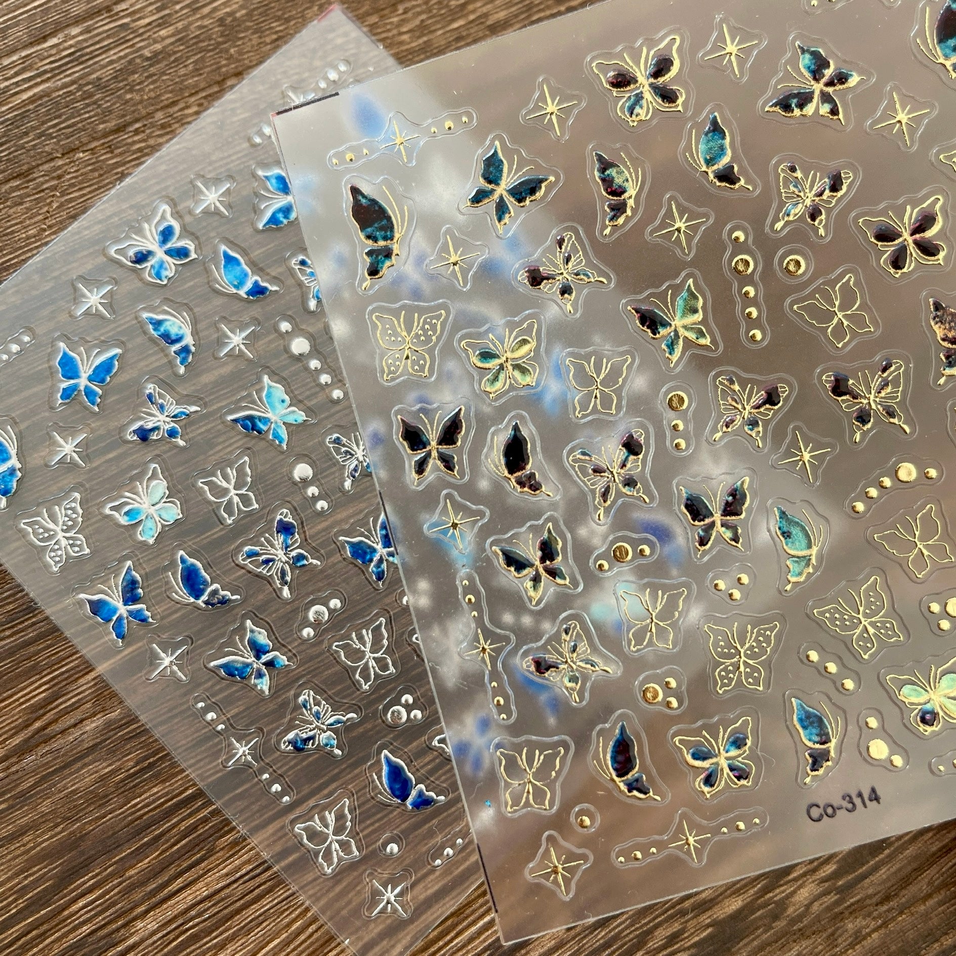 260110 M286- Butterfly Embossed Mini sticker 1 Pcs