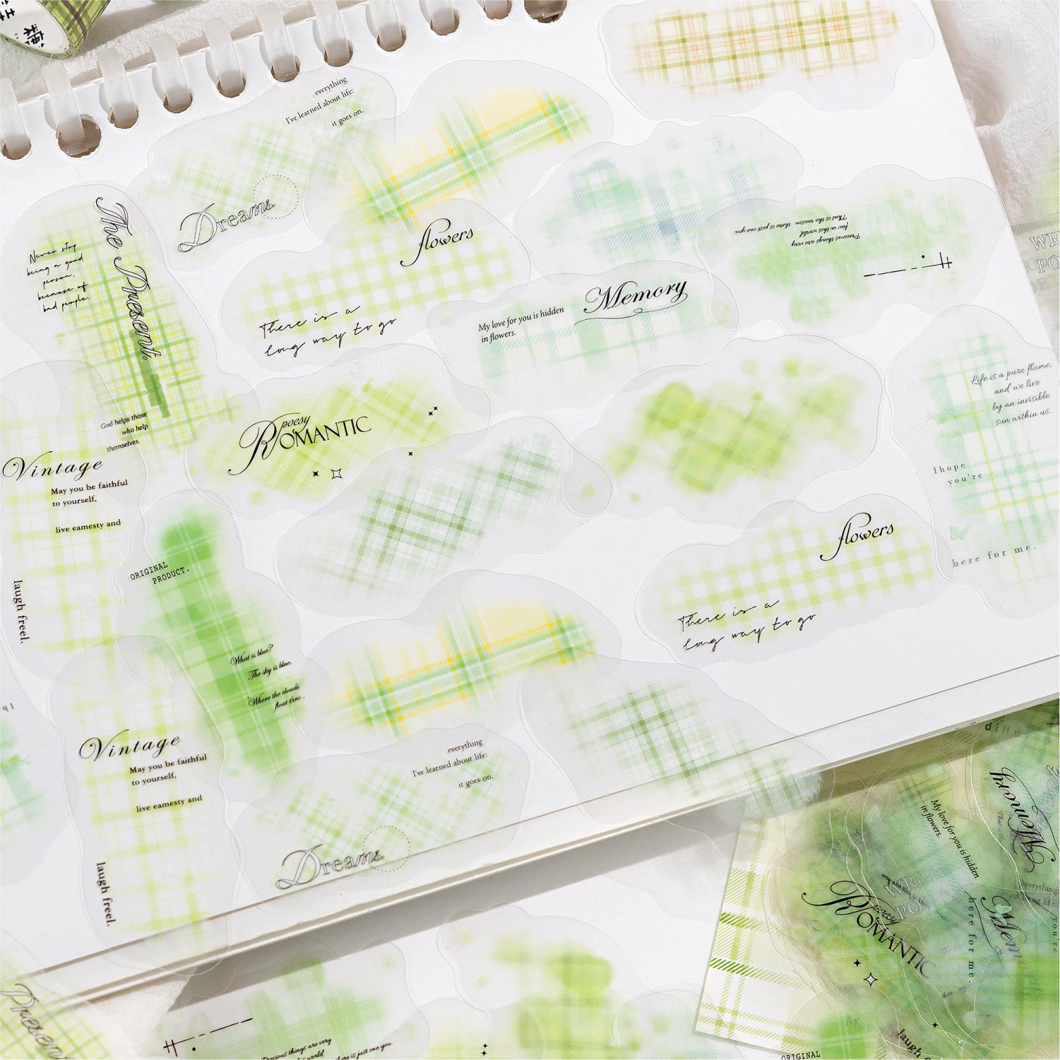 0626 Color plaid PET Sticker -30Pcs each pack