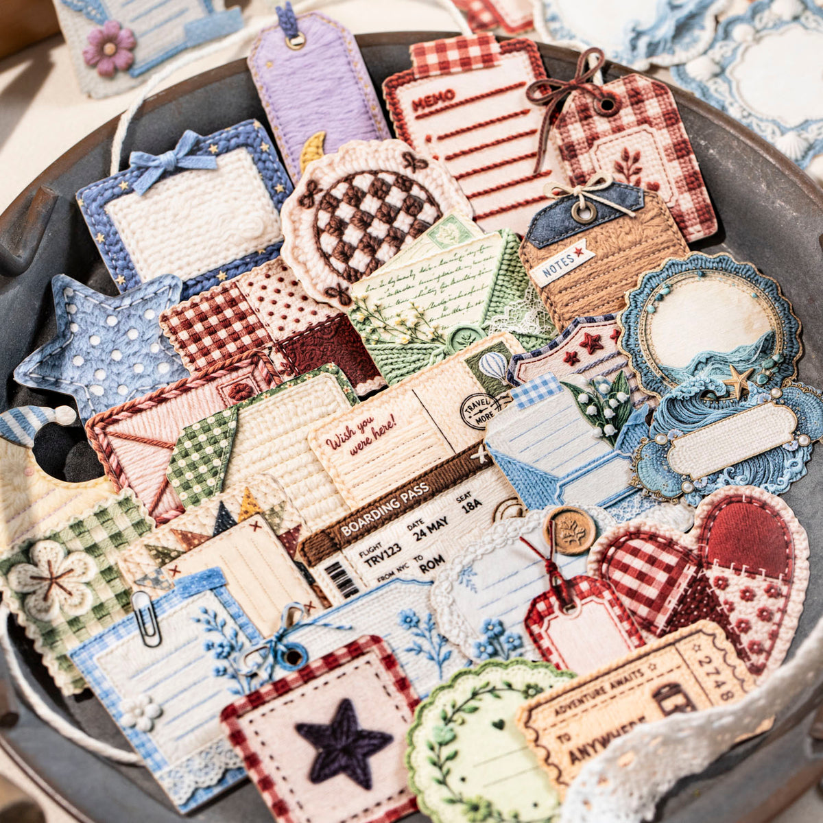 Woven Narratives Cardstock Stickers -15Pcs each pack
