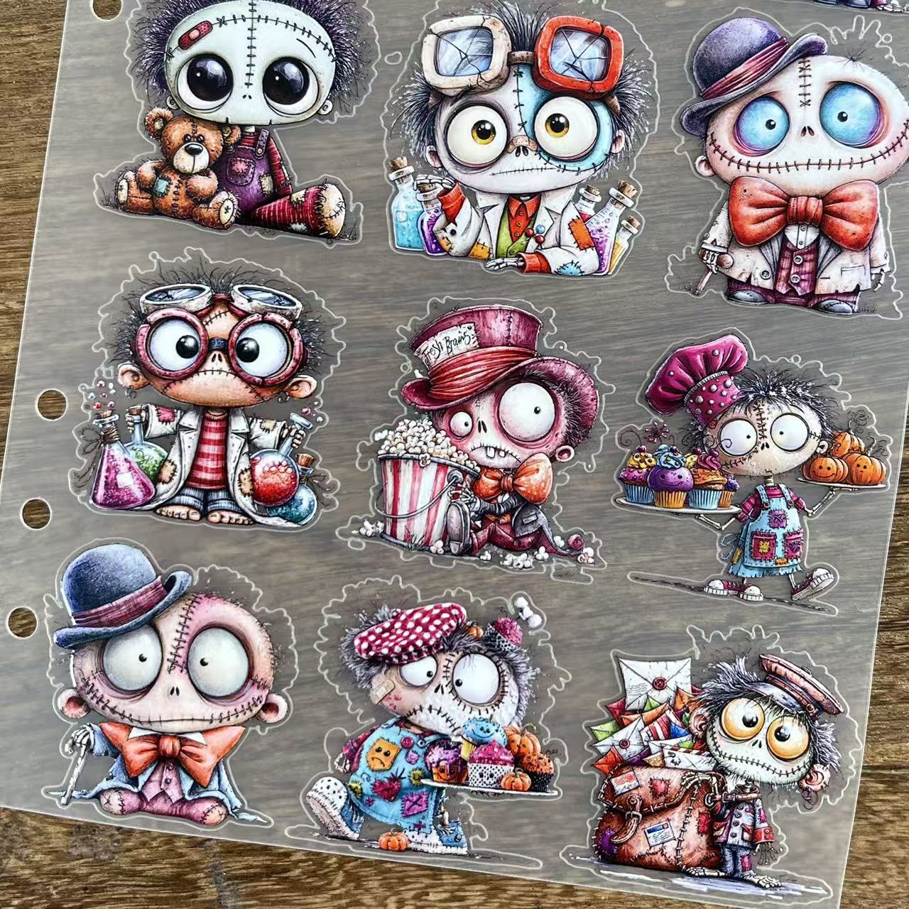 3D Halloween Zombies PET Sticker 1 Pcs