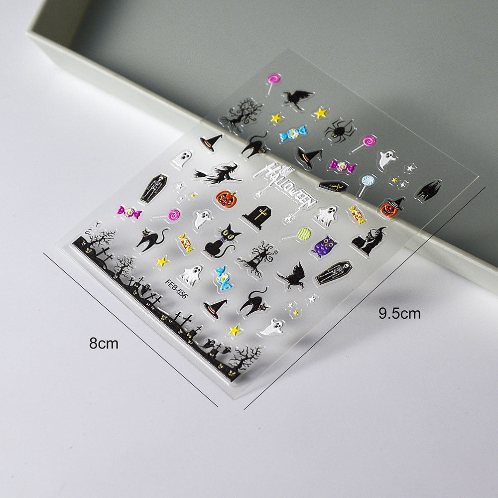 M328- Halloween Embossed Mini sticker 1 Pcs