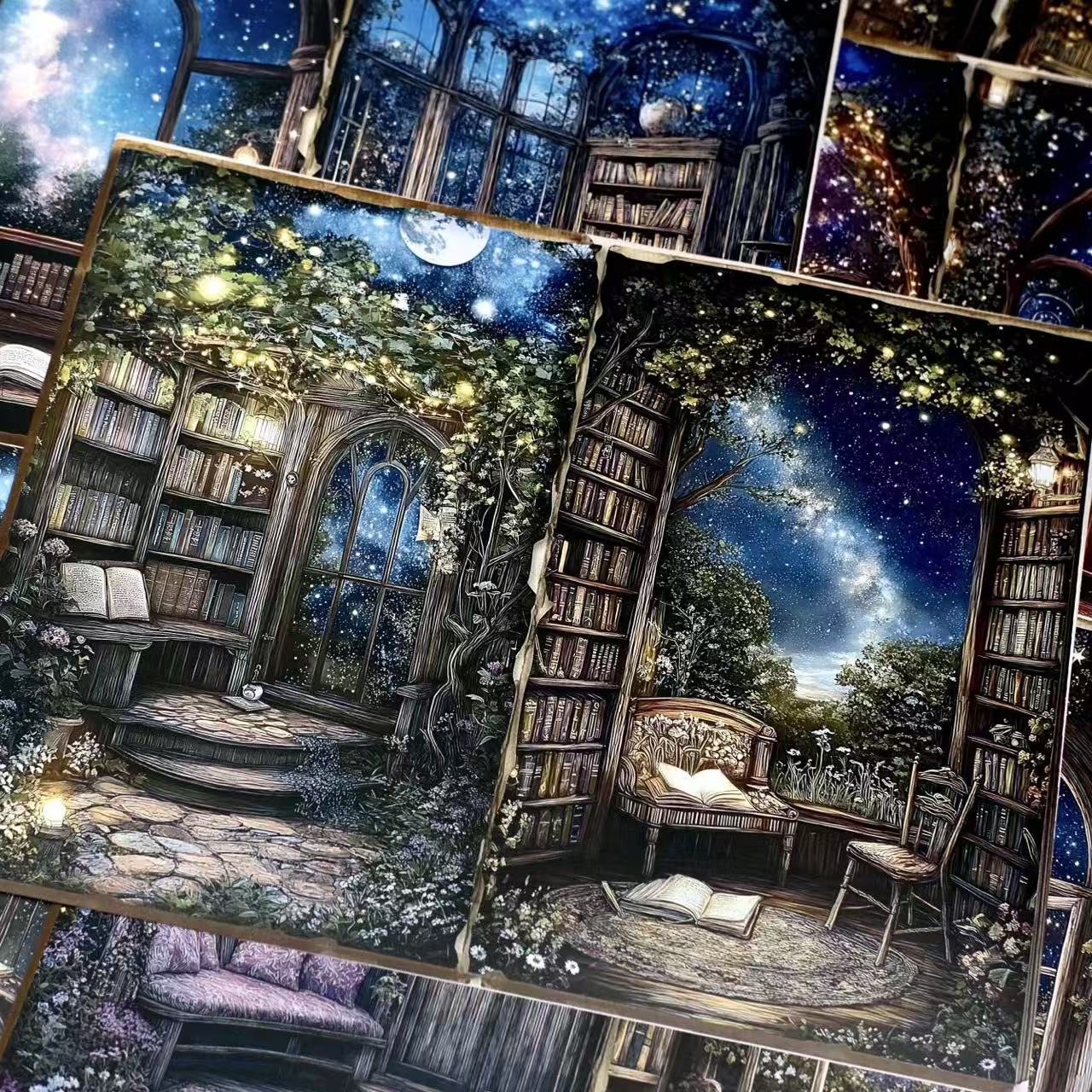 0724 A4 size Starry Sky Library Style Paper 5 pcs