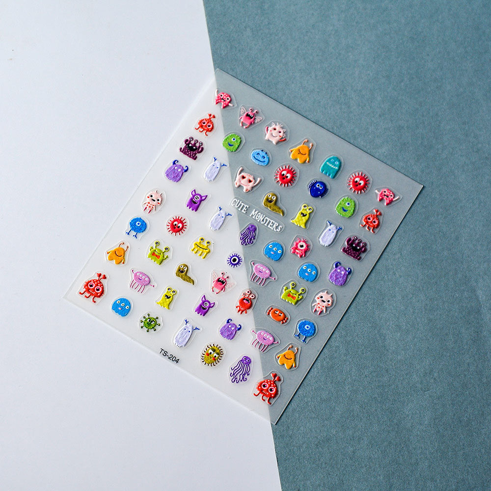 M313- King Bacteria Mini Embossed sticker 1 Pcs