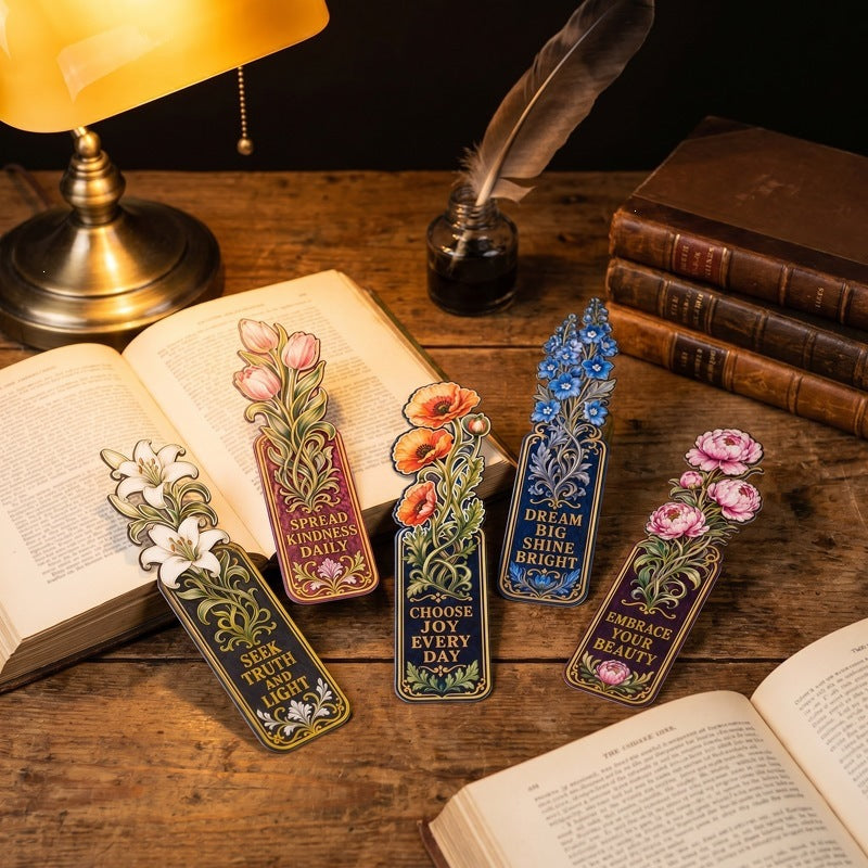 260526 Vintage Floral Inspirational Bookmark 10pcs