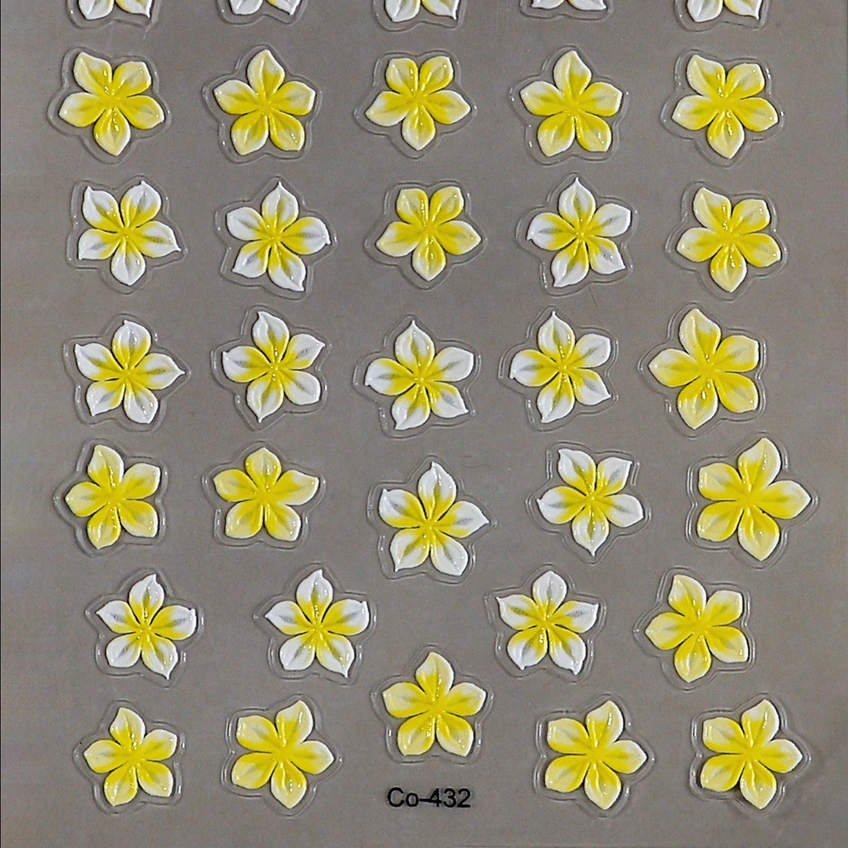 0728 M169- Yellow flower Embossed Mini sticker 1 Pcs