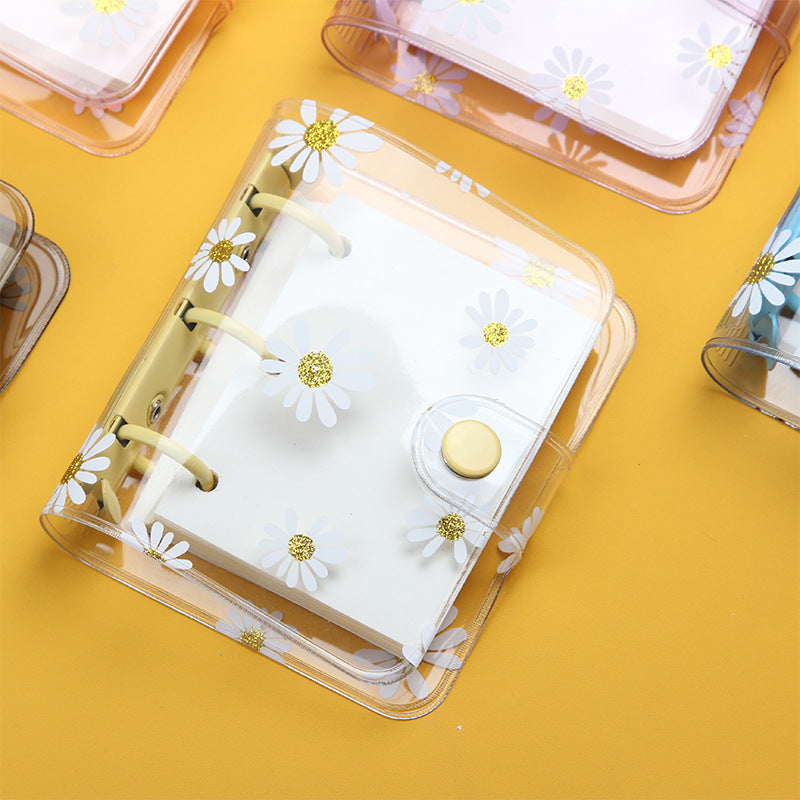Mini Daisy clear binder with button *not contain insert pages