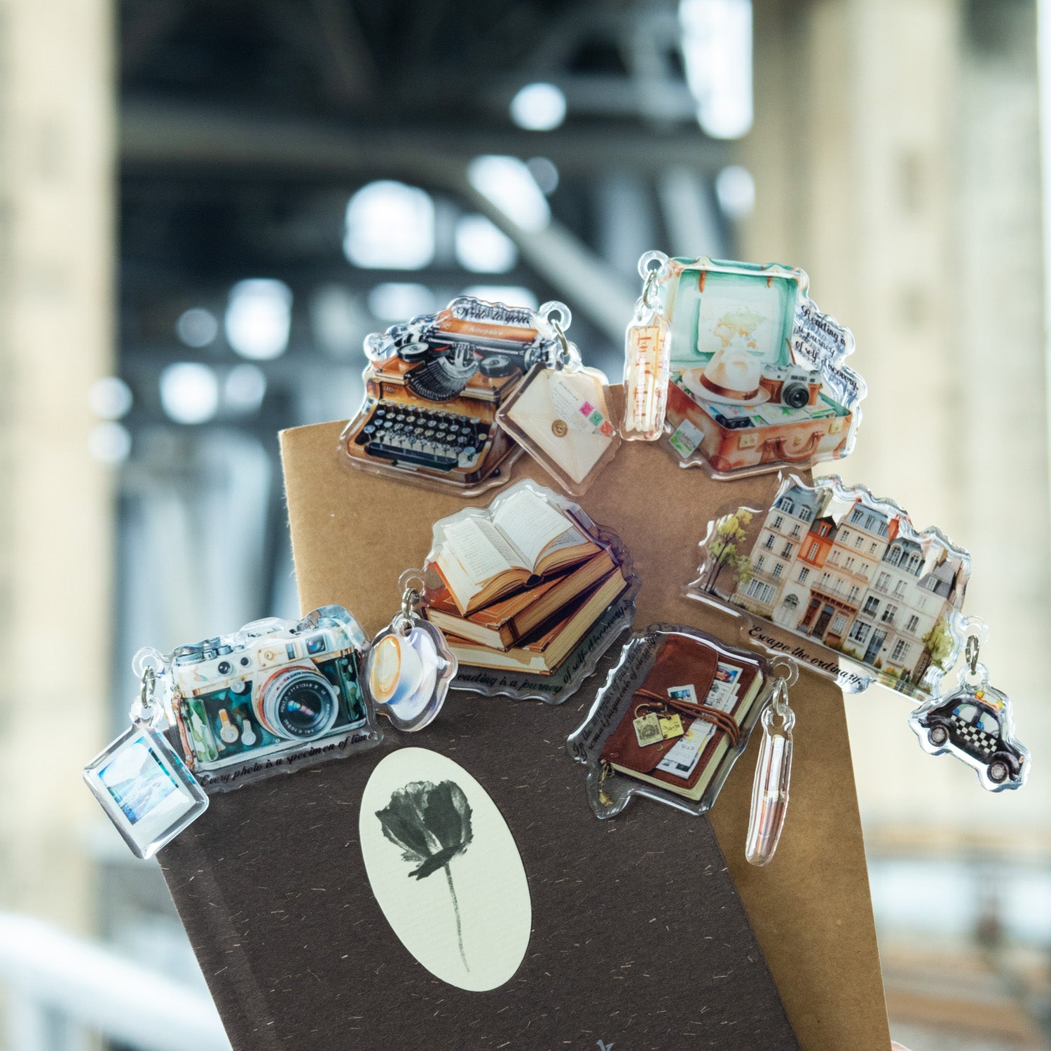 0521 Travel themed acrylic clip