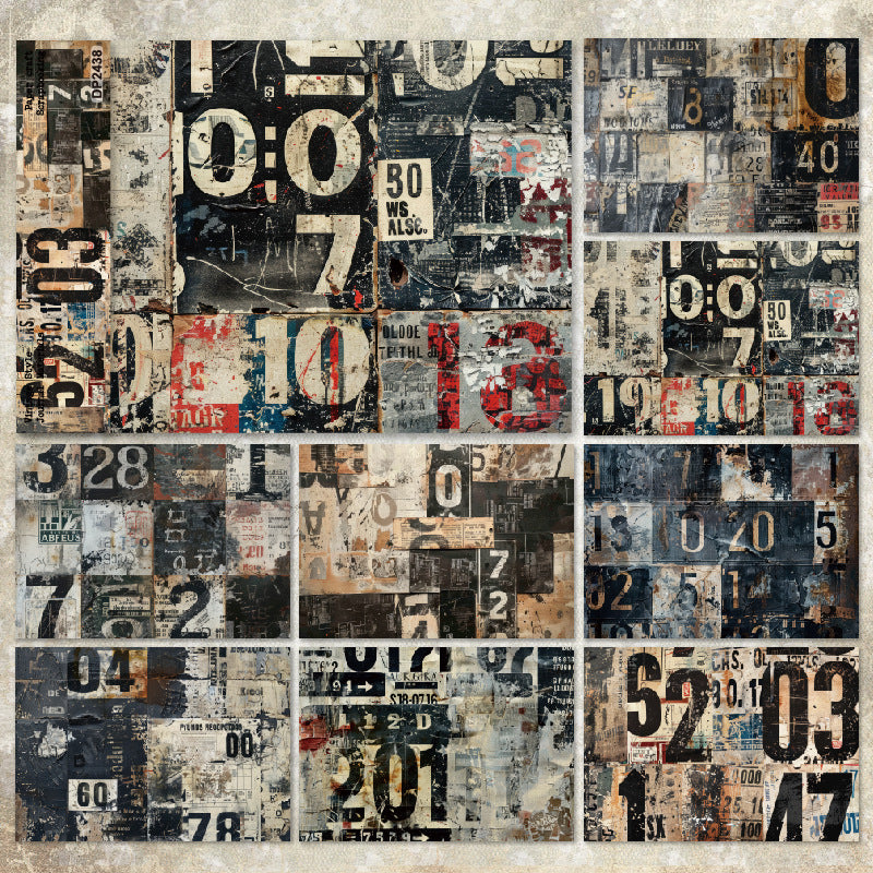 260319 A5 number background paper DP2438 -8Pcs each pack