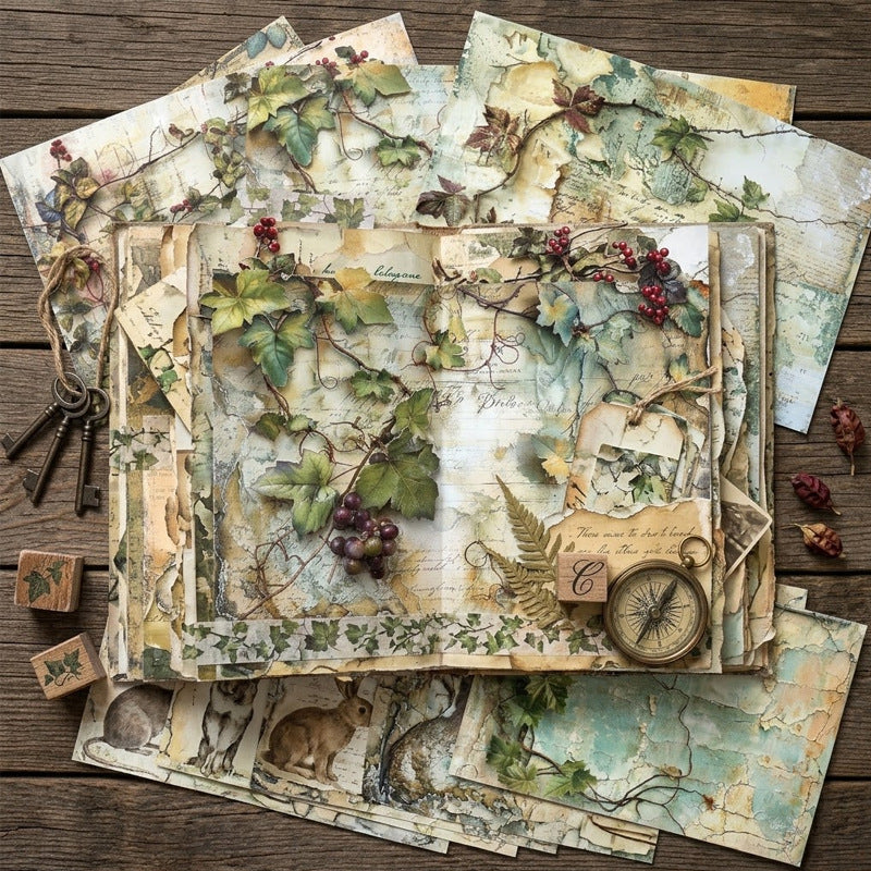 A5 Vine Background Paper -8Pcs each pack