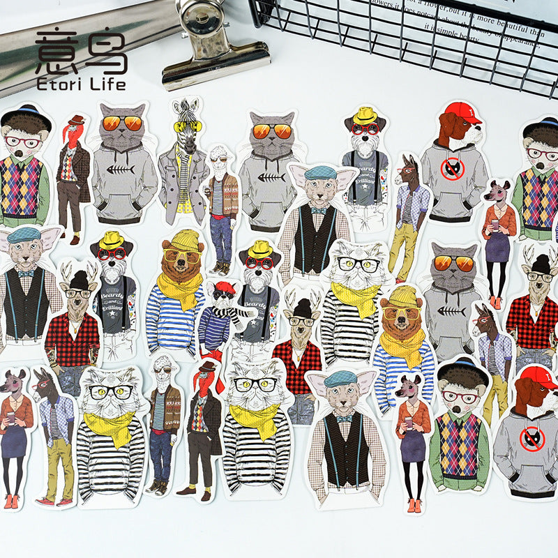 0403 Desire animal Series cardstock Sticker-30Pcs each pack