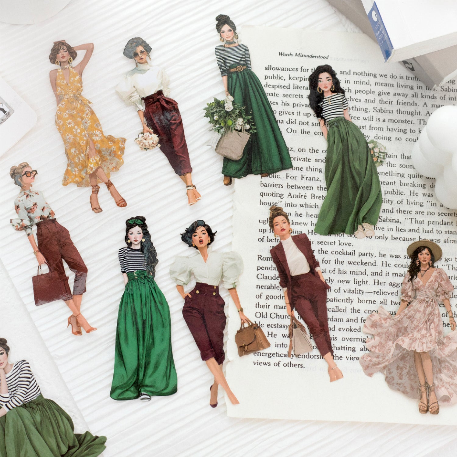 0803 Fashion Girl Solid Sticker -10Pcs each pack