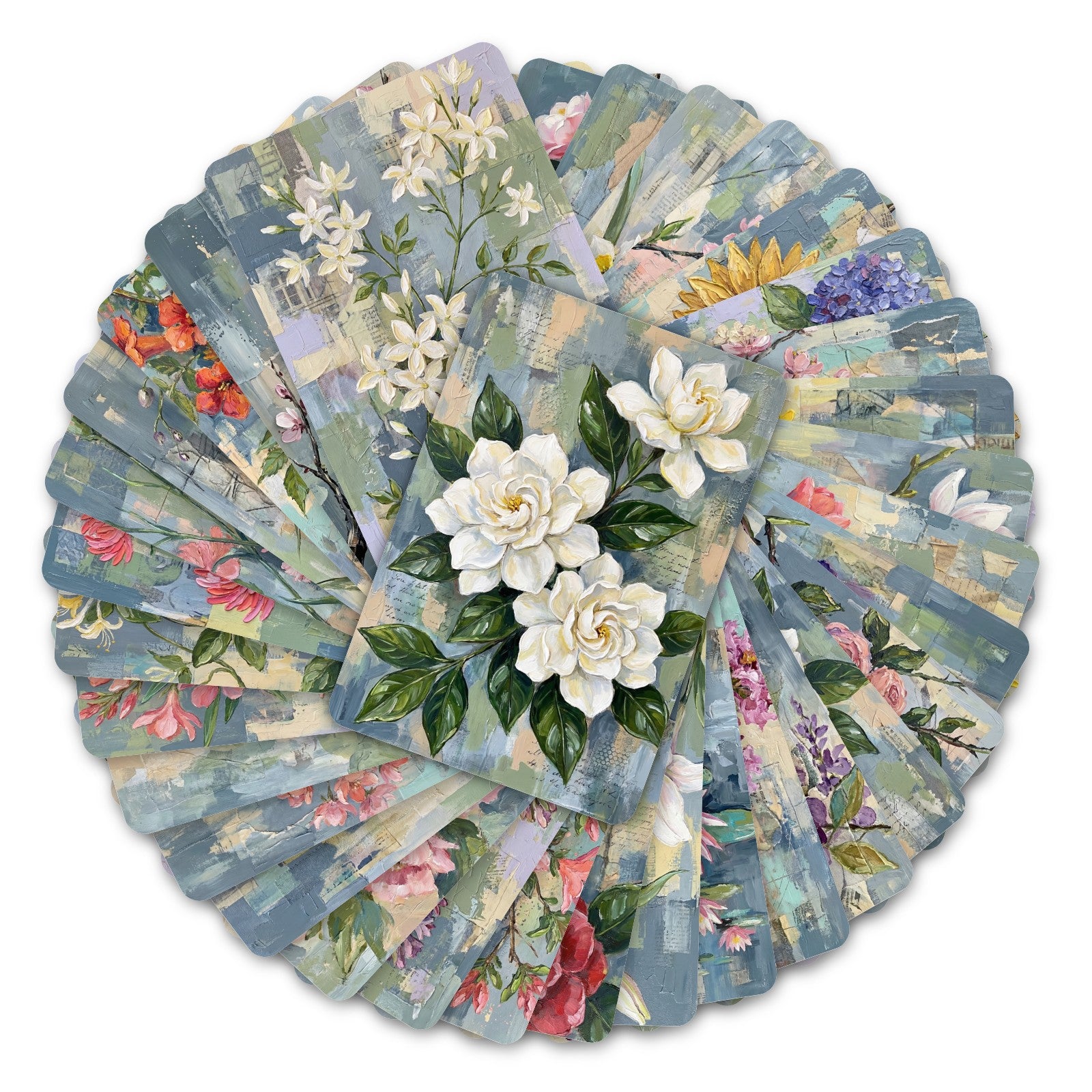 Oil‑painting Flowers Cardstock 36pcs (2.36 × 3.5 inch)