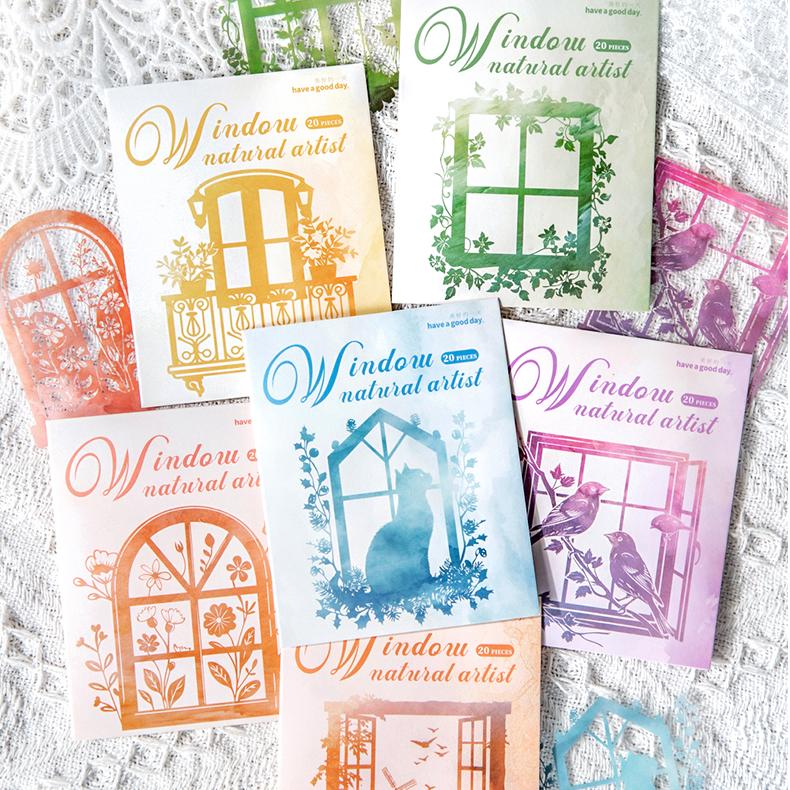 0416 Window Natural Artist Series Sticker -20Pcs each pack