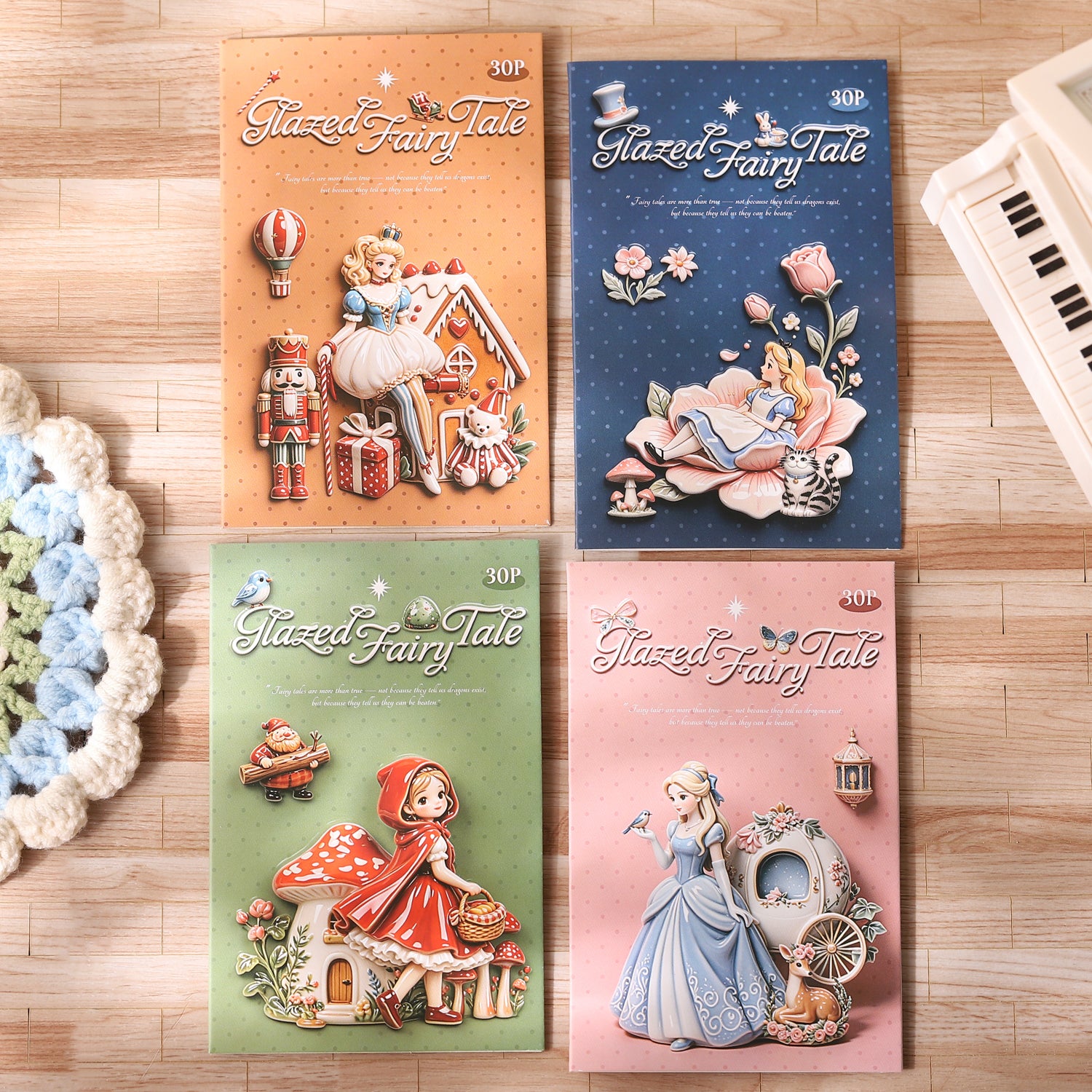 Glazed Fairy Tale PET Stickers -30Pcs each pack