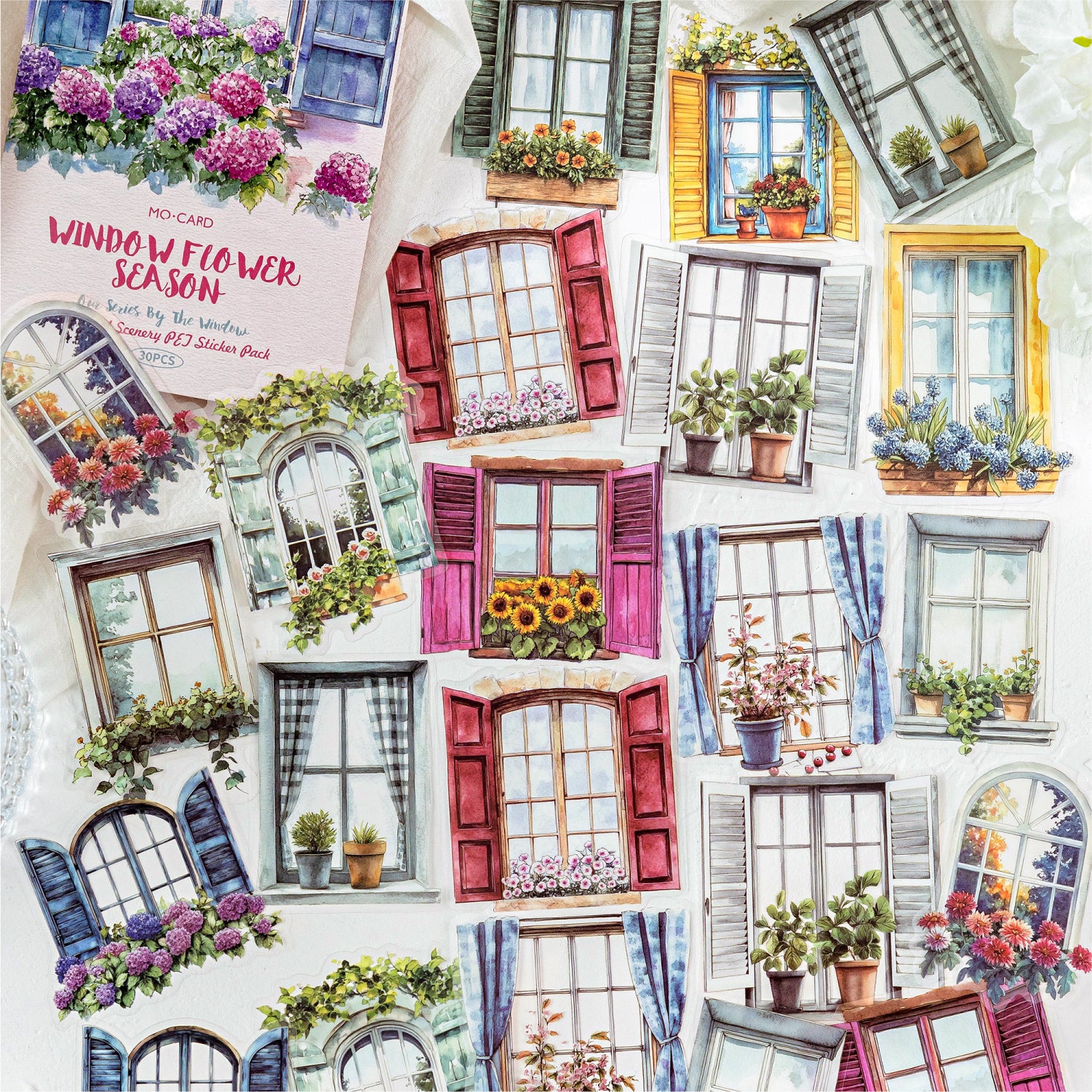 0827 Window PET Sticker -30Pcs each pack