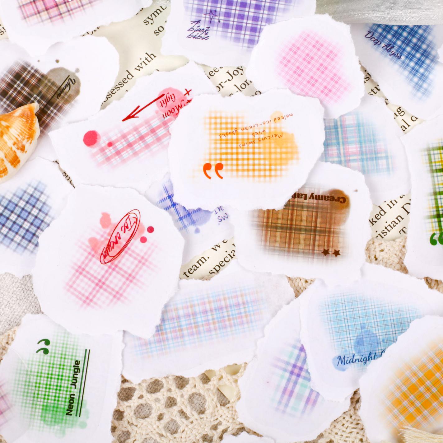 0723 Lattice PET sticker -30Pcs each pack