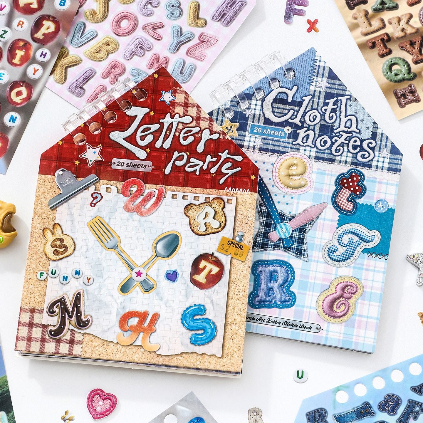 Letter Art Paper Sticker Book -20Pcs each pack
