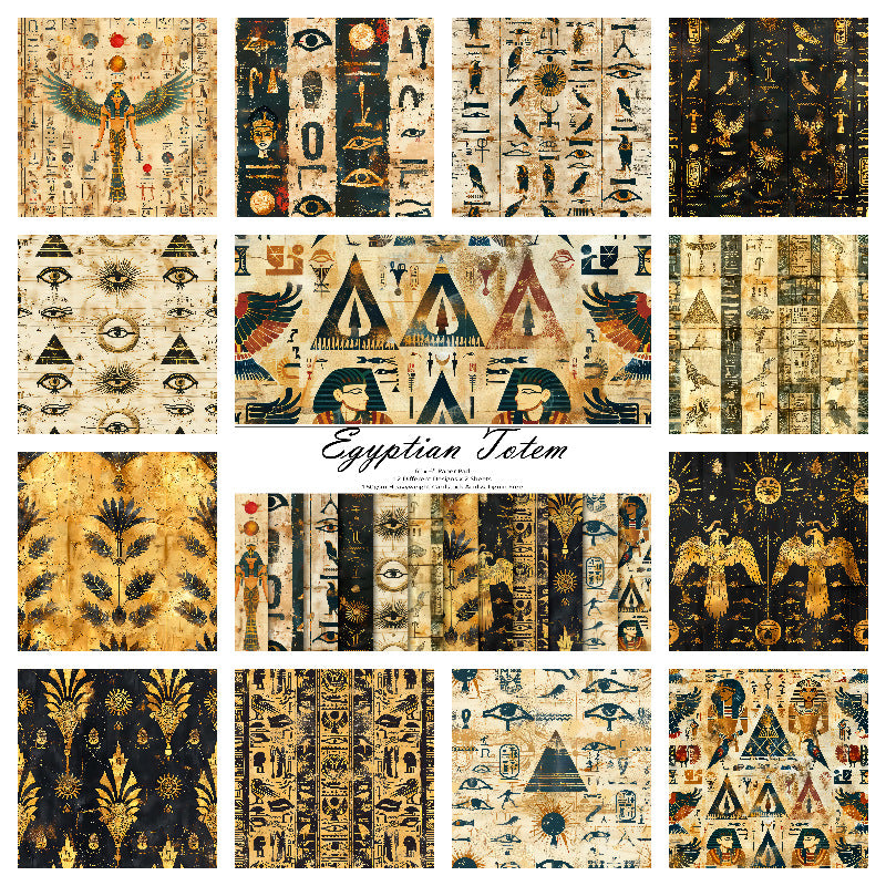 0411 Egyptian Totem background paper -24Pcs each pack