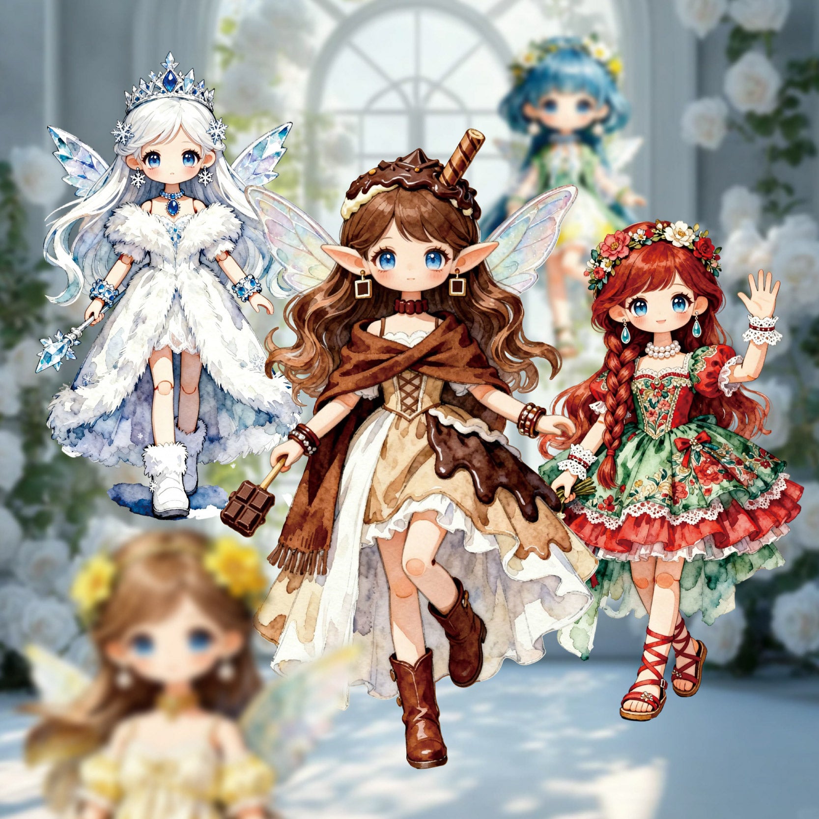 Lolita Fairy Cardstock Stickers -10Pcs each pack
