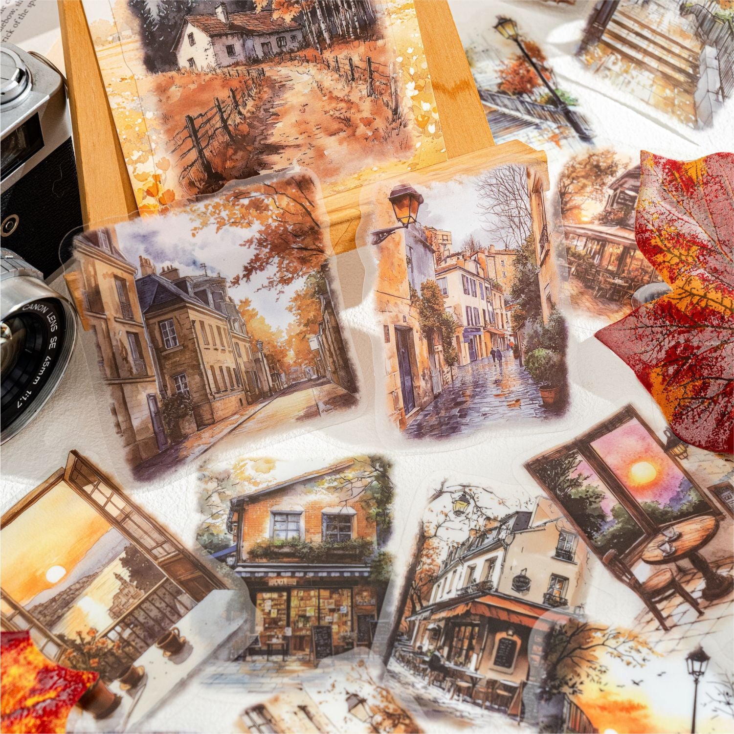 0516 Street Walking PET Sticker -15Pcs each pack