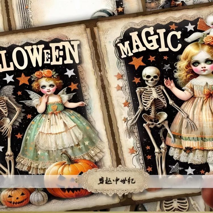 1011 A4 size Halloween Dark Doll Style Paper 13 pcs