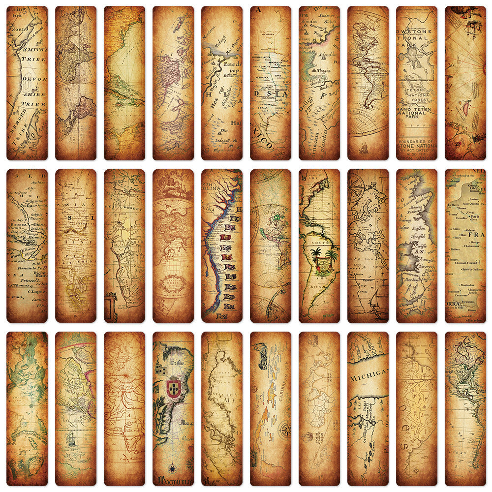 0720 Treasure map Bookmarks 30 pcs