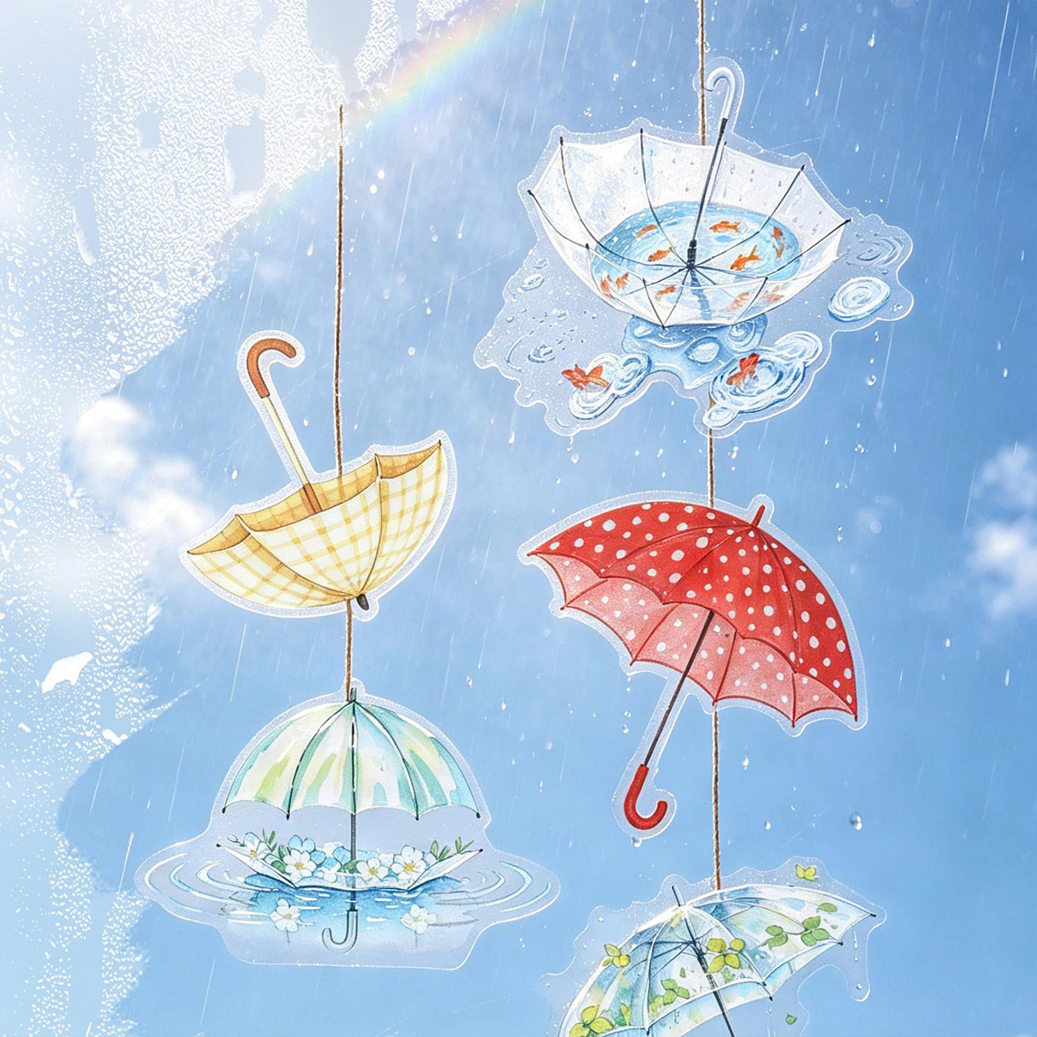 Give You an Umbrella PET Stickers -30Pcs each pack