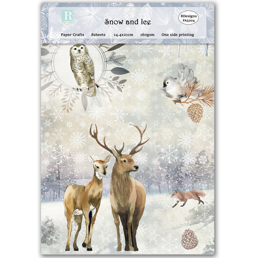 A5 Winter background paper PA5204 -8Pcs each pack
