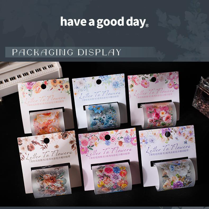 0326 Letter to flower Series PET tape -5CM*2m