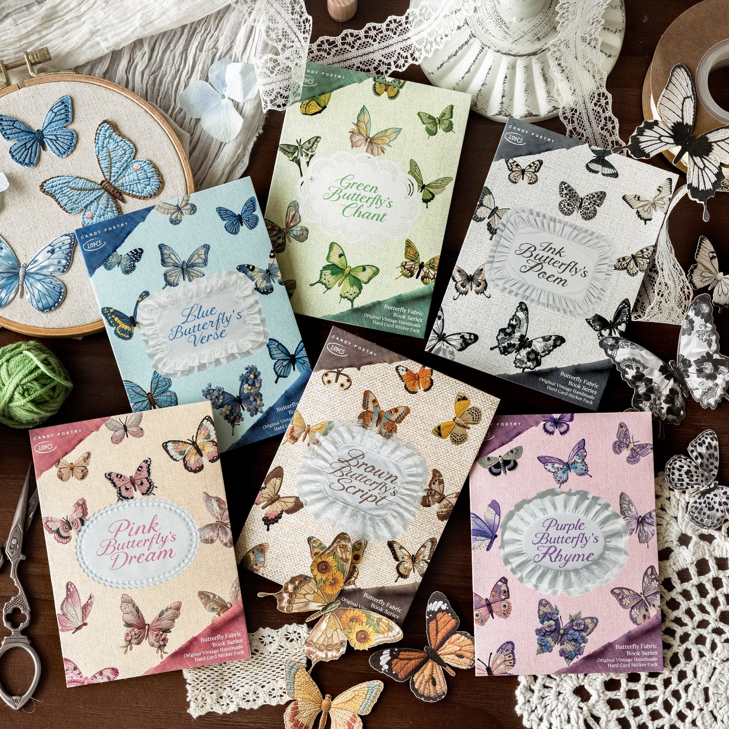 Butterfly Cardstock Stickers -20Pcs each pack