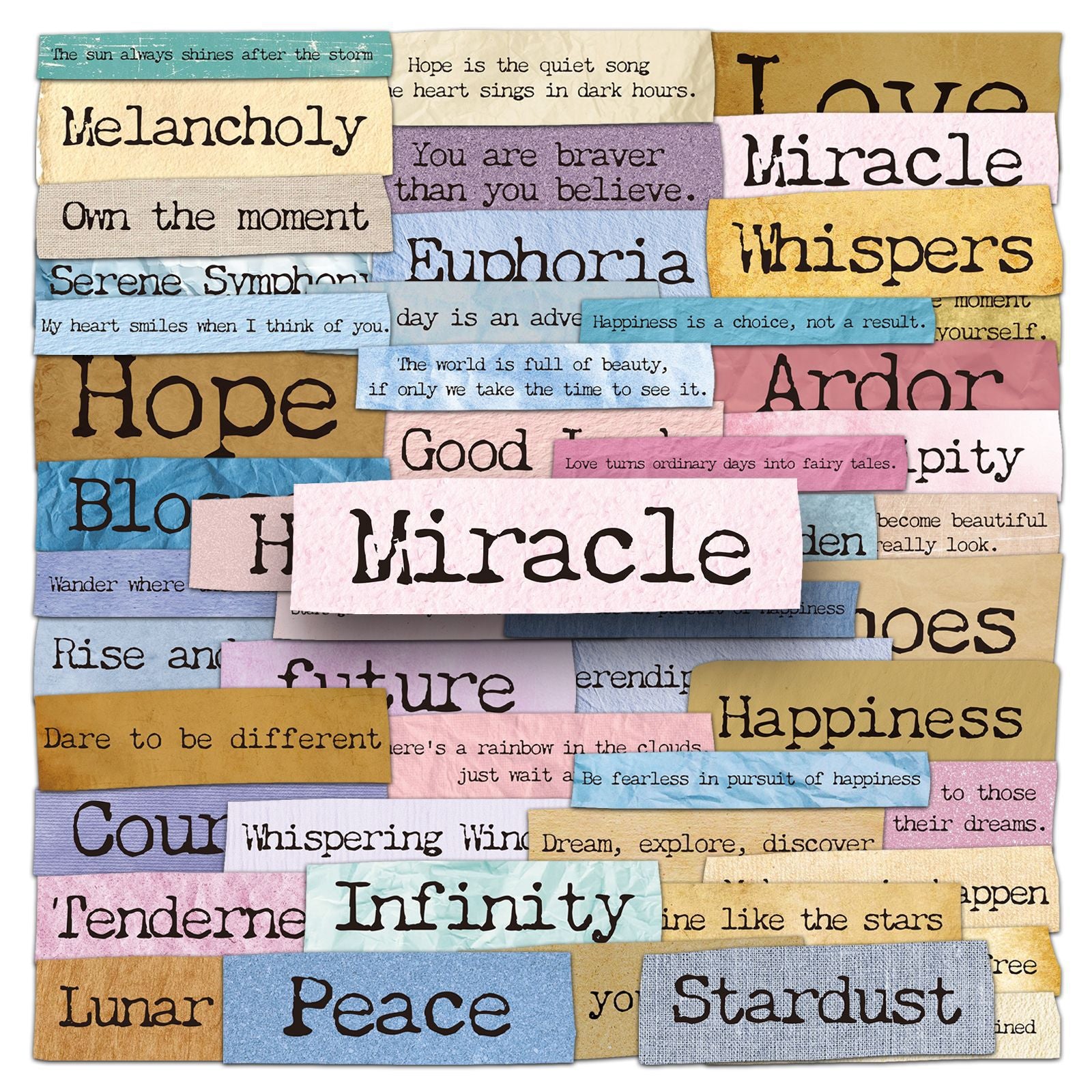50 English Stickers solid with