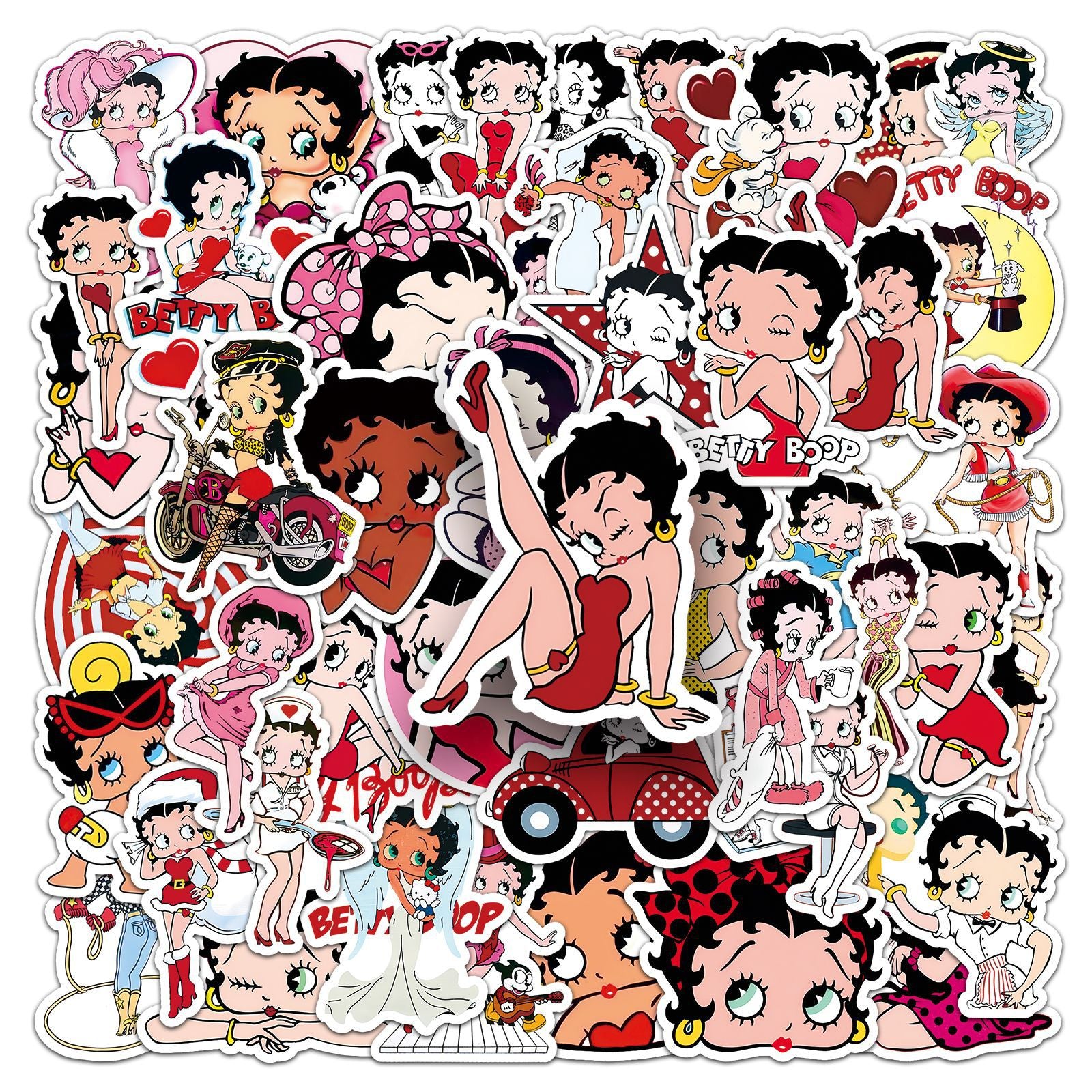 50 Miss Betty Stickers solid with white border