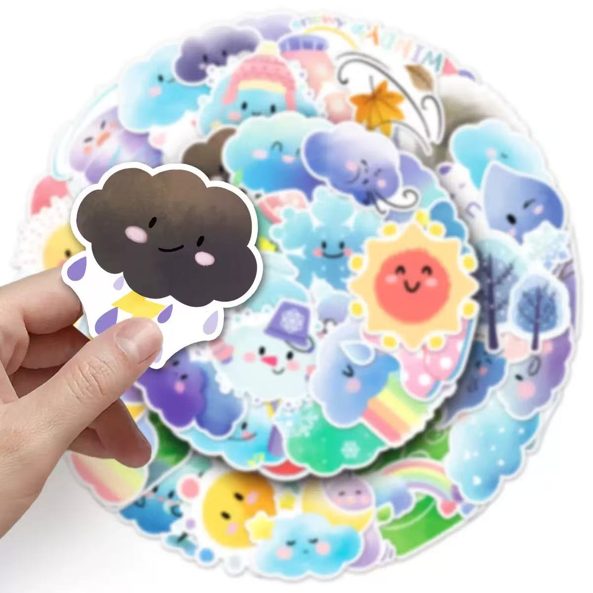 0611 50 Mood weather Stickers solid with white border